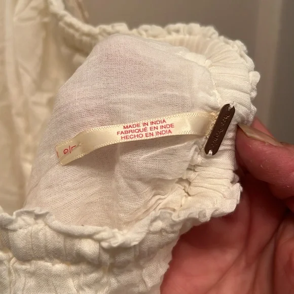 NWT Free People ivory sleeveless backless sundress midi boho Dress large - Picture 7 of 7